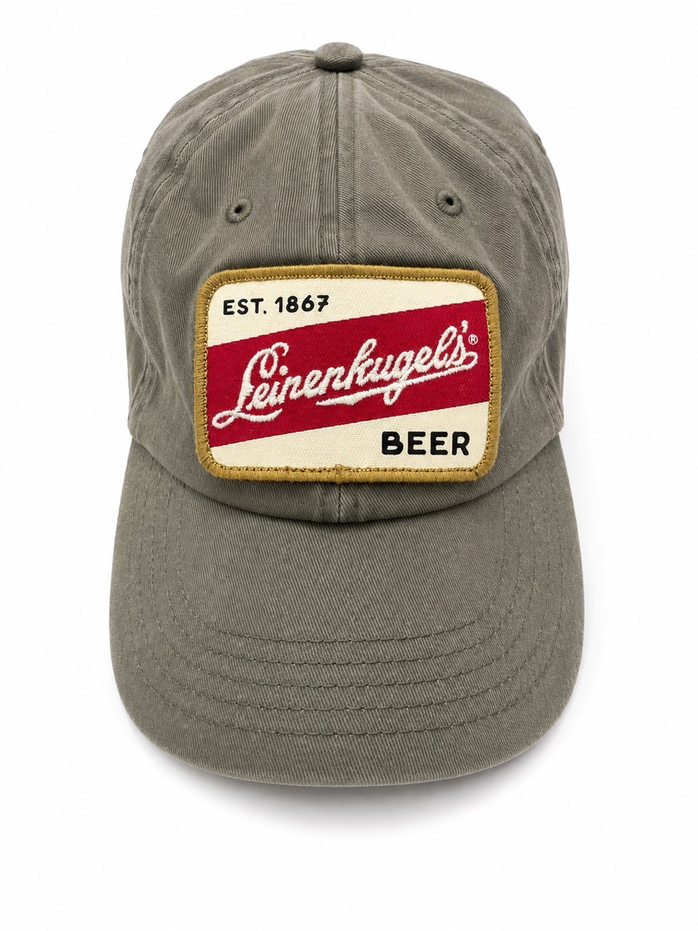 Leinenkugel’s Beer Patch Strapback Dad Hat Olive Green American Needle Unisex